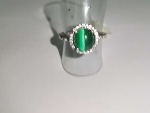 Sterling Silver, Green Tiger-eye Ring