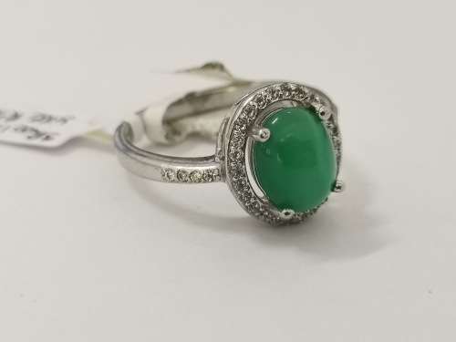 Sterling Silver, Green Tiger-eye Ring