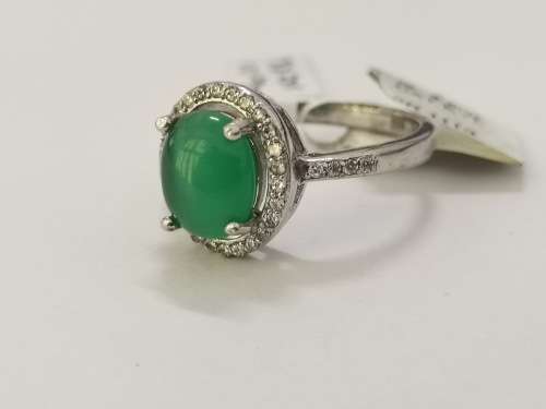 Sterling Silver, Green Tiger-eye Ring
