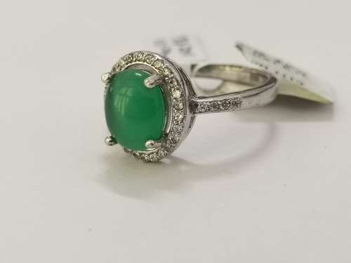 Sterling Silver, Green Tiger-eye Ring