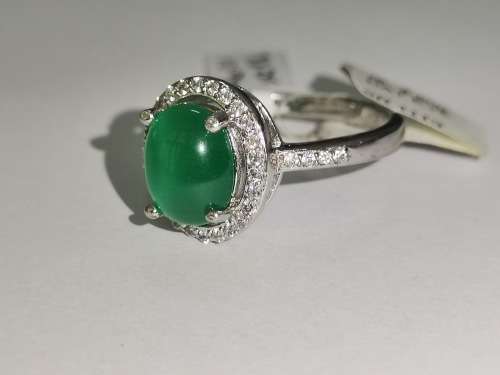 Sterling Silver, Green Tiger-eye Ring