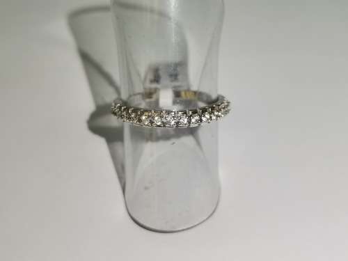 Unique Half-Eternity Sterling Silver Ring
