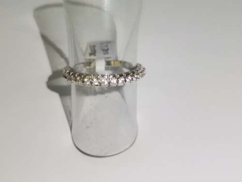 Unique Half-Eternity Sterling Silver Ring