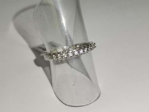 Unique Half-Eternity Sterling Silver Ring