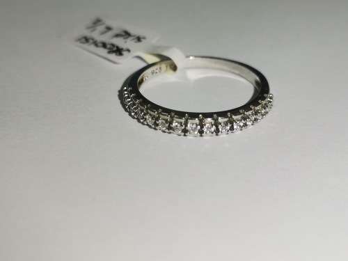 Unique Half-Eternity Sterling Silver Ring