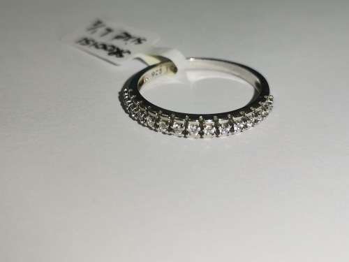Unique Half-Eternity Sterling Silver Ring