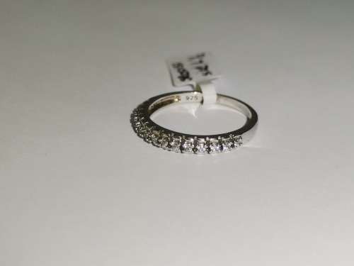Unique Half-Eternity Sterling Silver Ring