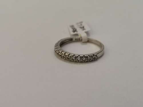 Unique Half-Eternity Sterling Silver Ring