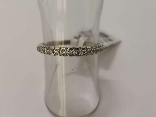Unique Half-Eternity Sterling Silver Ring