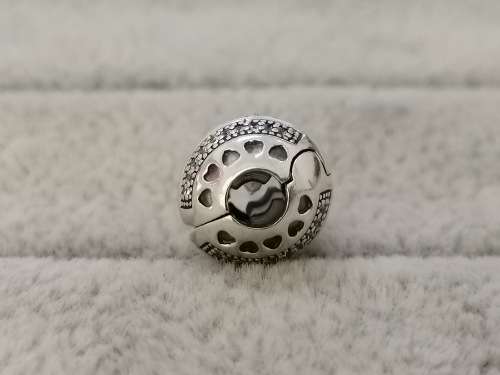 Pandora Logo Round Clip Charm