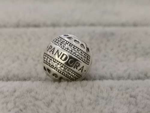 Pandora Logo Round Clip Charm
