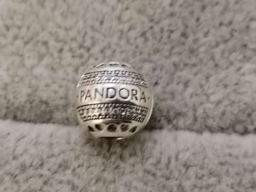 Pandora Logo Round Clip Charm