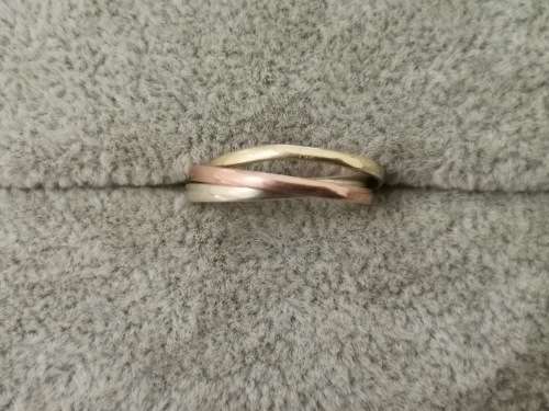 Stunning Tri-Colour GOLD Russian Wedding Ring