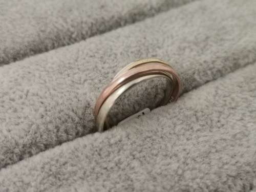 Stunning Tri-Colour GOLD Russian Wedding Ring