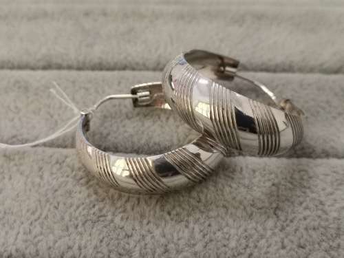 Medium Silver Hoops