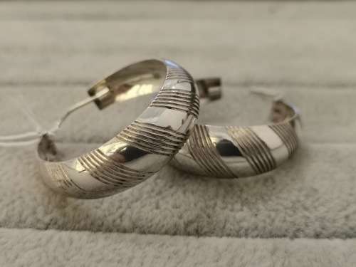 Medium Silver Hoops