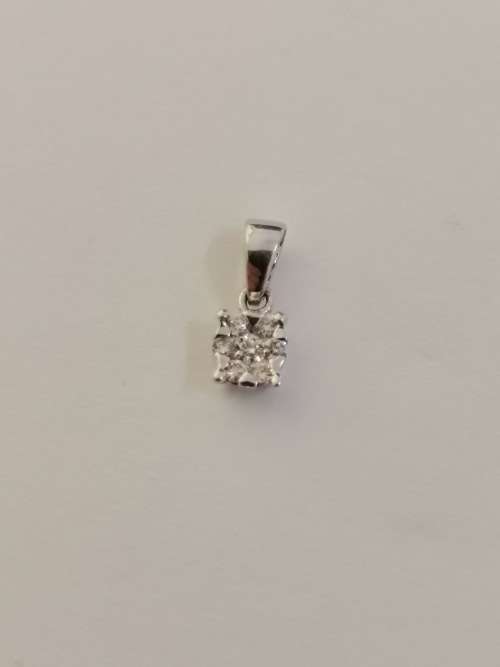 Dainty White Gold Diamond Pendant
