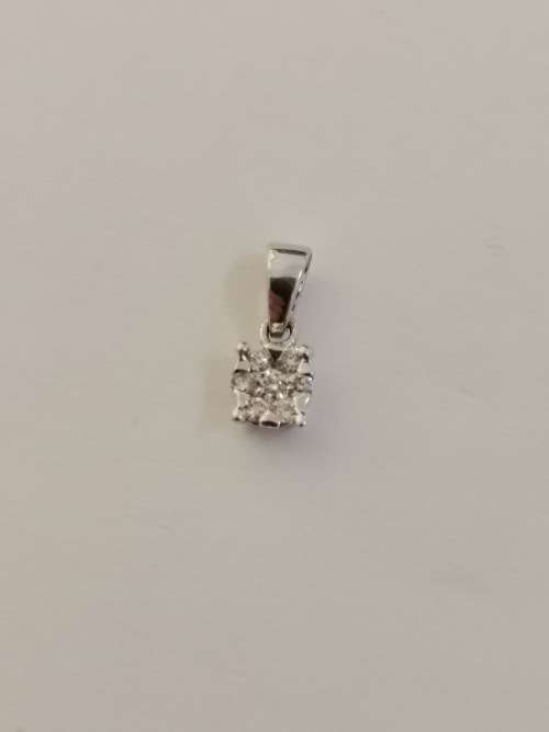 Dainty White Gold Diamond Pendant
