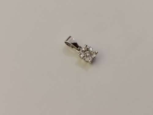 Dainty White Gold Diamond Pendant