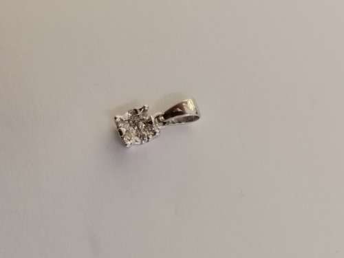 Dainty White Gold Diamond Pendant