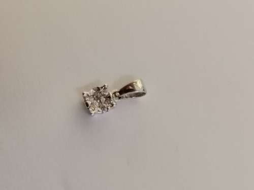 Dainty White Gold Diamond Pendant