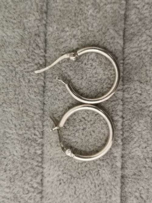 Medium Silver Hoops