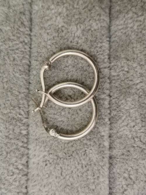 Medium Silver Hoops