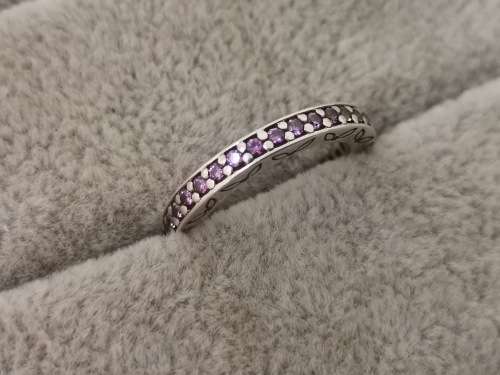 Detailed Full-Eternity Silver PANDORA Ring