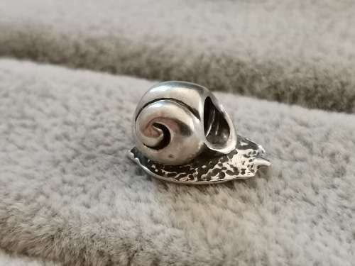 Cute Silver Snail Charm
