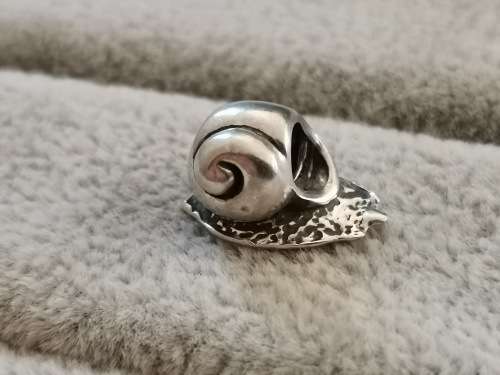 Cute Silver Snail Charm