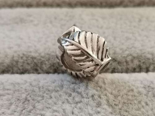 Detailed Silver Leaf Charm