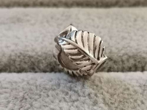 Detailed Silver Leaf Charm