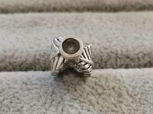 Detailed Silver Leaf Charm