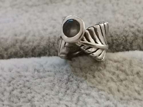 Detailed Silver Leaf Charm