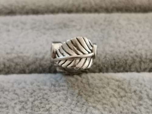 Detailed Silver Leaf Charm