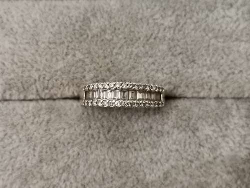 Big Silver Half-Eternity Ring