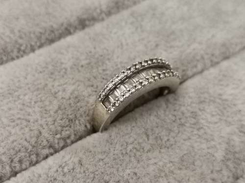 Big Silver Half-Eternity Ring