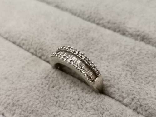 Big Silver Half-Eternity Ring