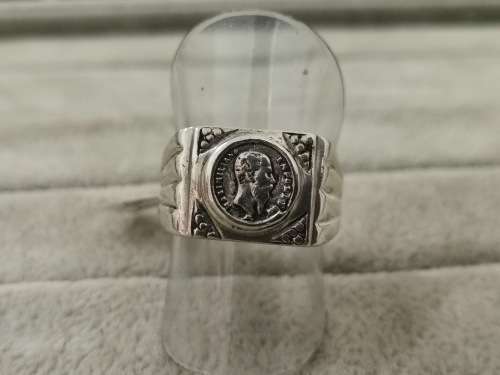 Bulky Sterling Silver PESOS Ring