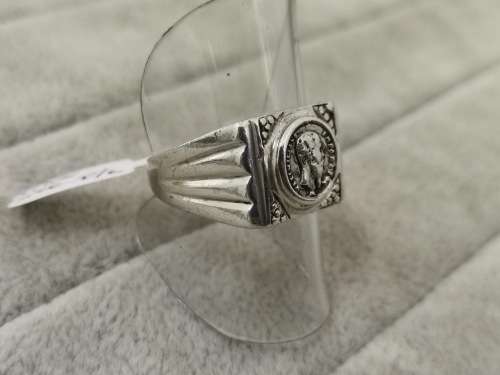 Bulky Sterling Silver PESOS Ring