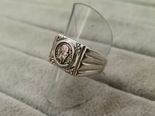 Bulky Sterling Silver PESOS Ring