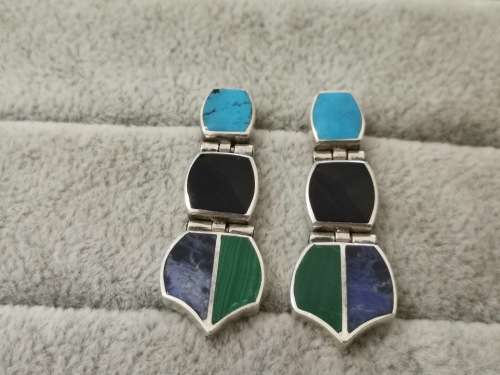 DISCOUNT!! Sterling Silver Dangling Earrings with Assorted Gemstones