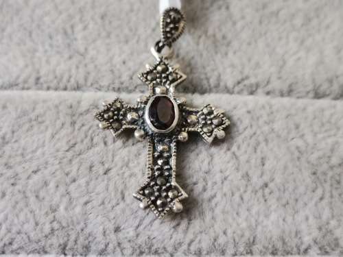 Silver Marcasite Cross Pendant