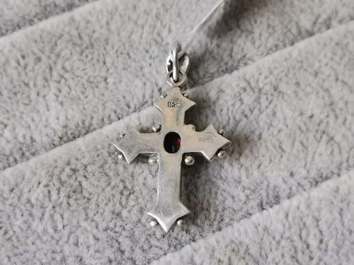 Silver Marcasite Cross Pendant