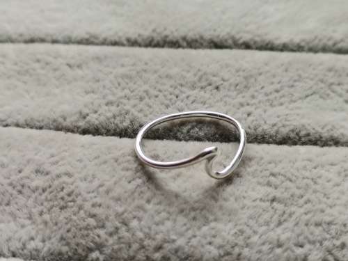 Silver Wave Ring (Size T)
