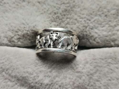Silver Big 5 Ring