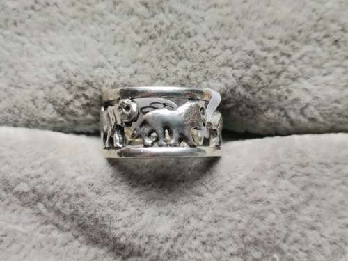 Silver Big 5 Ring