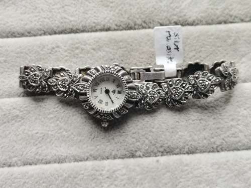 DISCOUNT!! Detailed Silver and Marcasite Watch