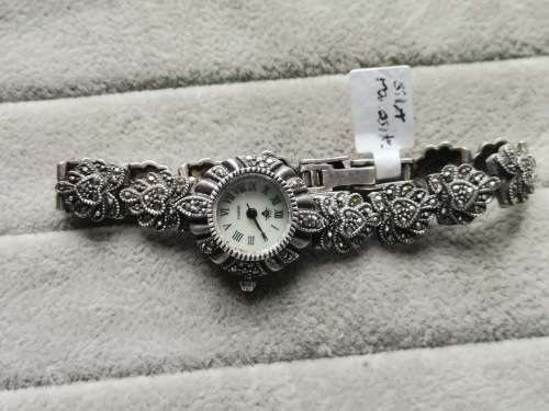 DISCOUNT!! Detailed Silver and Marcasite Watch