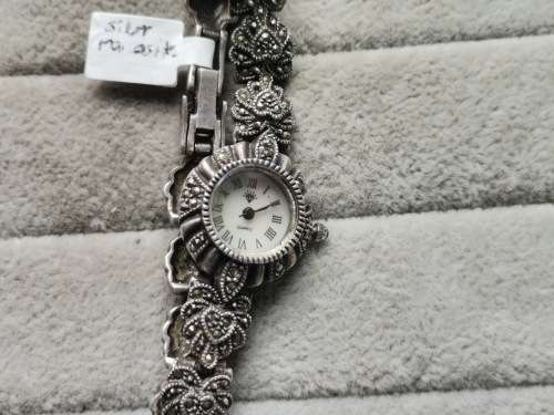 DISCOUNT!! Detailed Silver and Marcasite Watch